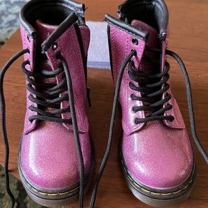 Dr. Martens 1460 8-Eye Glitter Boot - Toddler - Pink 7